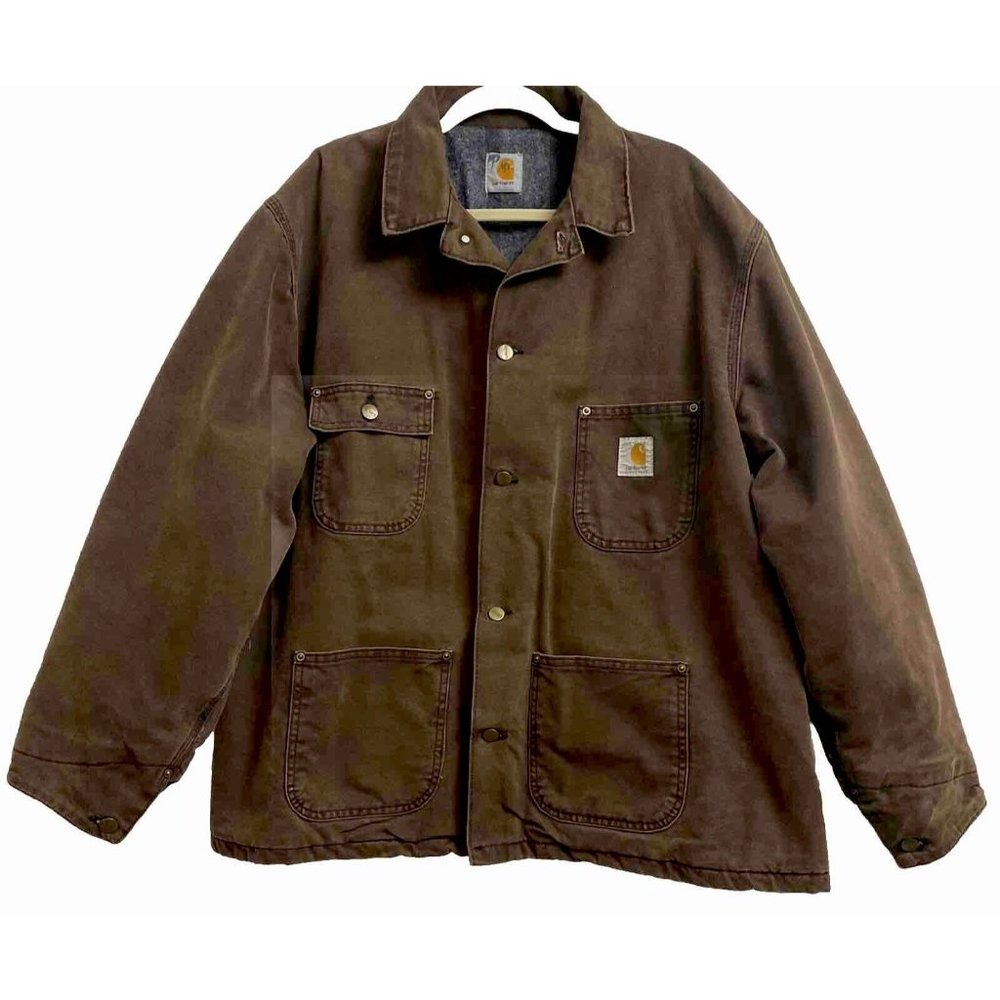 🛑SOLD🛑Carhartt Blanket Lined Vintage Classic Mens Chore Barn Coat Canvas Brown
